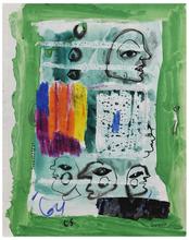 Sans titre (Cinq visages, bordure verte), 1964-65