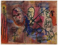 Sans titre (Trois figures et verre), 1962