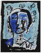 Sans titre (Figure bleu en buste), vers 1965-66