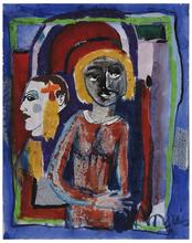 Sans titre (Femme en robe de face et homme de profil), vers 1965-66