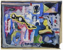 Sans titre (Tête d'homme bleu de profil), 1965