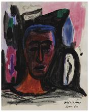 Sans titre (Buste d'homme rouge, autoportrait ?), novembre 1962