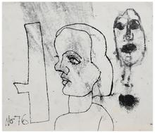 Sans titre (Femme de profil et masque), 1976