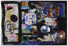 Sans titre (Collage Lipton, trois masques, tasse), vers 1965