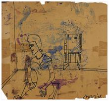 Sans titre (Femme assise en robe et collier), 1969