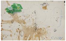 Sans titre (Trois masques et tâches), 1966