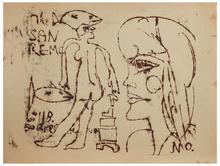 The San Remo (Figure debout, femme de profil et deux poissons), vers 1961