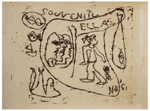 Souvenir d'Hellas (Trois visages de profil et figure debout), 1961