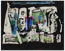 Sans titre (Cinq figures, bordure noire), vers 1965-66