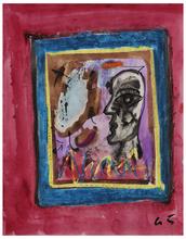 Sans titre (Figure de profil, bords rouge), 1965