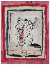 Sans titre (Quatre figures, bordures rouge), 1964