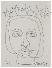 Sans titre (Visage en buste, couronne d'étoiles), 1966
