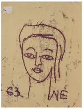 Sans titre (Visage rouge de face), 1963