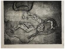 Sans titre (Femme dansante, version en silhouette avec deux visage et écritures), probablement troisième état, 1965