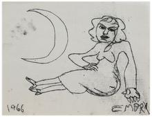 Sans titre (Femme assise et lune), 1966
