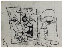 Sans titre (deux visages de profil), 1966