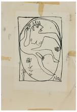 Sans titre (Figure flottante, fleur et bougie), vers 1959