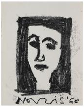 Sans titre (Tête, fond noir), 1966