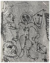 Sans titre (Femme nue debout, trois visages), 1966