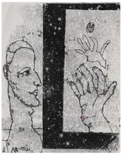 Sans titre (Homme en buste de profil, mains), 1966