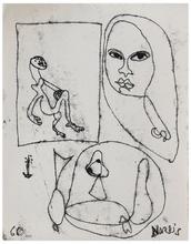 Sans titre (Figure assise et visage), 1966