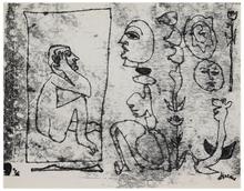 Sans titre (Homme assis, main sur l'oreille), 1966
