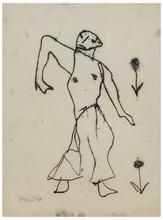 Sans titre (Figure dansante et fleur), 1956