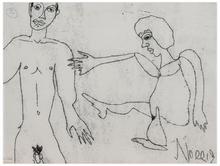 Sans titre (Homme nu debout et femme nu accroupie), vers 1963