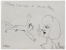 The Legacy of Saint Paul (Homme flottant, croix et femme de profil), 1966