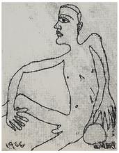Sans titre (Homme nu assis), 1966