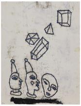 Sans titre (Trois visages et formes géométriques), vers 1963