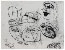 Sans titre (Trois visages de profil), 1966