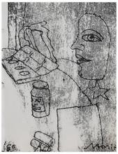 Sans titre (Visage de profil, palette et pilulier), 1966