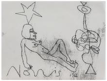 Sans titre (Femme nue allongée et étoile), 1966