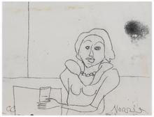 Sans titre (Femme au collier tenant un verre), 1966