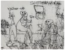 Waldorf Café 50 Greenwich Ave (Trois figure buvant), 1966
