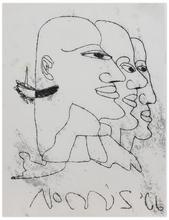 Sans titre (Triple portrait d'homme de profil), 1966