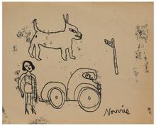 Sans titre (Femme, chien et voiture), vers 1955-1960