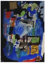 Sans titre (Composition bleu, profil en haut à droite), 1965