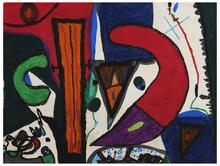 Sans titre (Composition abstraite, colonne orange), 1980