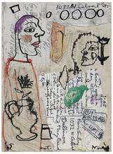 Méfiez-vous...surtout de la ligne ivre (Deux profils et fleur dans une carafe), 14 octobre 1965
