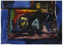 Sans titre (masque jaune, bleu et noir), 1961