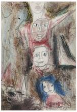 Sans titre (Visages et masques alignés), vers 1956