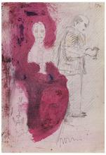 Sans titre (Composition rouge, deux hommes), vers 1956