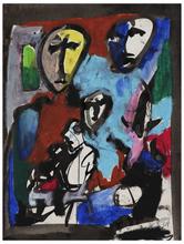 Sans titre (Trois masques et figure de profil), 1964