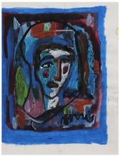 Sans titre (Visage d'homme sur fond bleu), vers 1964-65
