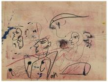 Sans titre (Trois visages de profil, un visage de face), vers 1963