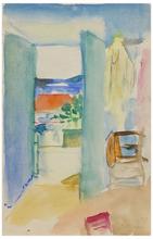 Sans titre (Paysage depuis une fenêtre, probablement en Grèce), 1957