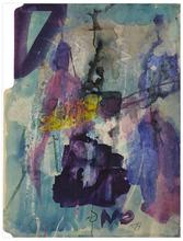 Sans titre (Composition abstraite verte, mauve et jaune), 1974