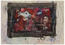 Sans titre (Homme à moustache et figures), vers 1965-70
